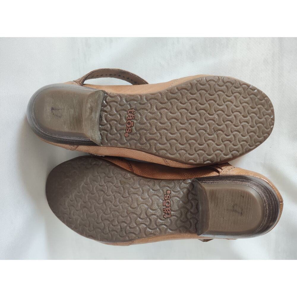 Taos Boho Lagenlook Women’s Brown Leather Mary Jane Flats Buckle Strap US 8 - Picture 6 of 6